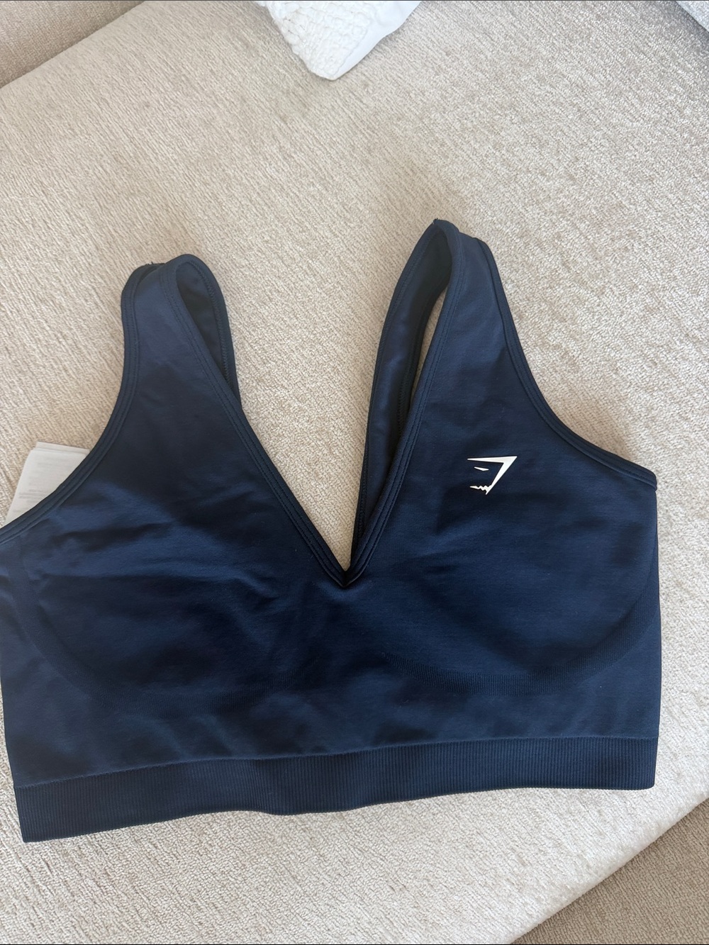 Gymshark Black Deep V Sports Bra